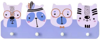 INS Nordic Style Creative Home Wood Plastic Hat-and-Coat Hook Cartoon Animal Wall-Mounting Decoration Children&#039;s Room Wall Decoration Pendant