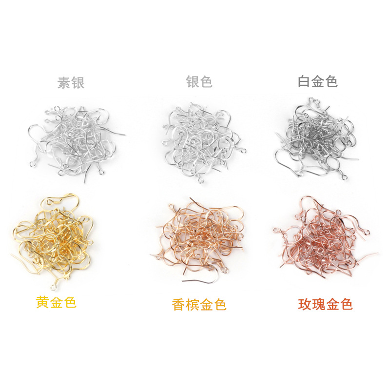 S925 Pure Silver Ear Hook Accessories Earrings Ear Rings Gold Plated Handmade DIY Sterling Silver Accessories  Wholesale