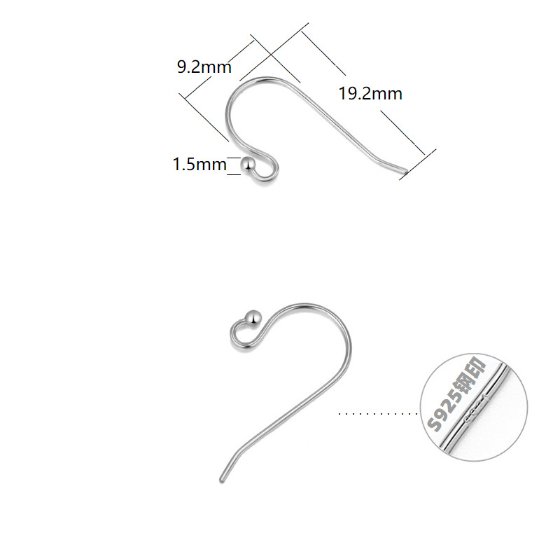 S925 Pure Silver Ear Hook Accessories Earrings Ear Rings Gold Plated Handmade DIY Sterling Silver Accessories  Wholesale