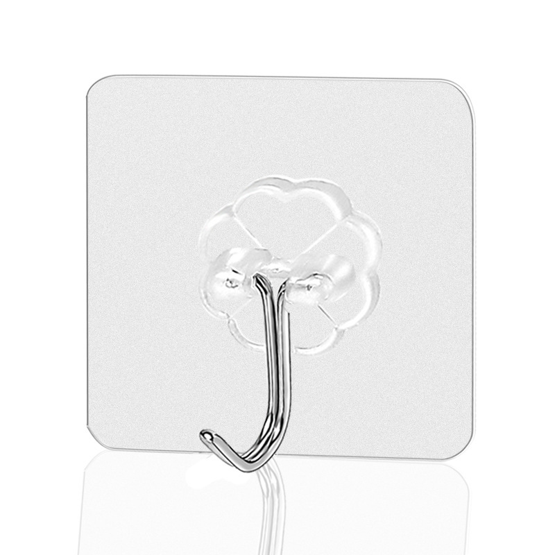  Nailless Traceless Hook Strong Adhesive Transparent Wall Hanging Clothes Hook Waterproof Hook Hook