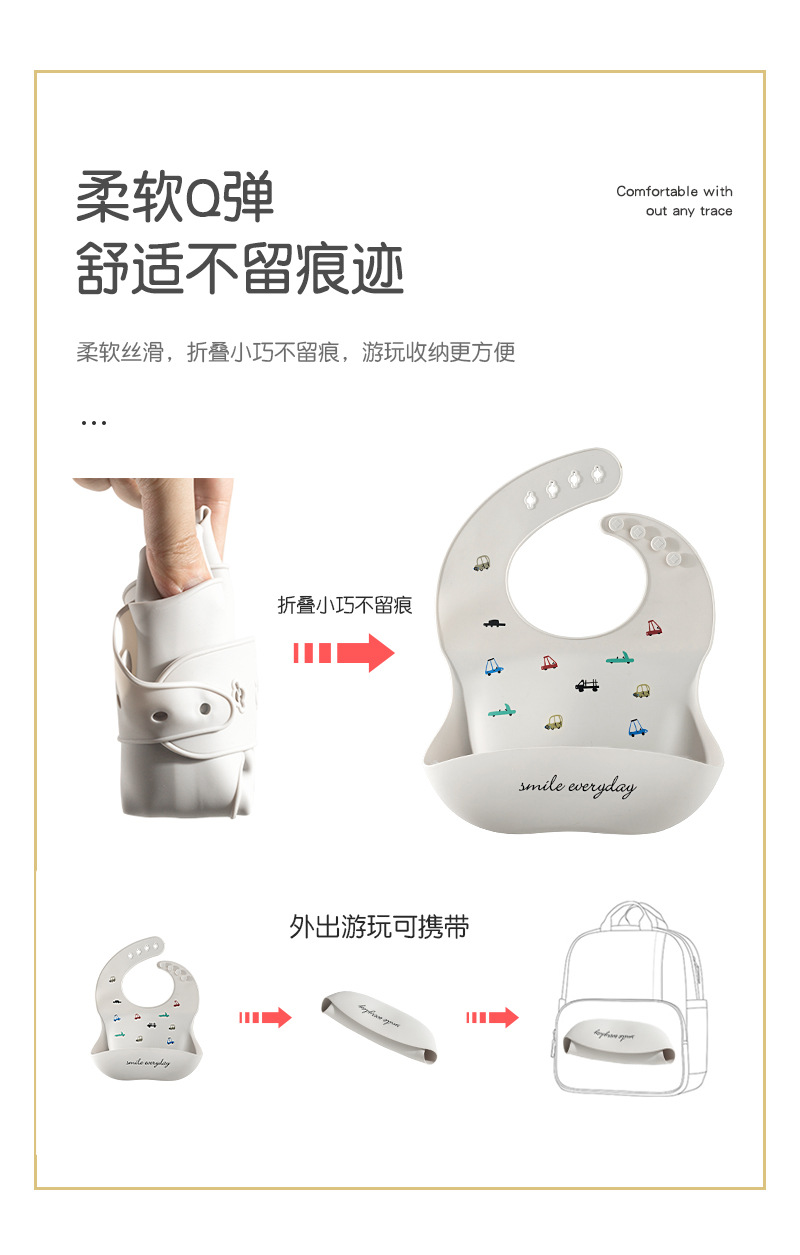 INS Hot Maternal and Child Supplies Baby Bib Waterproof Children's Silicone Bib Baby Saliva Lunch Bag Disposable Summer