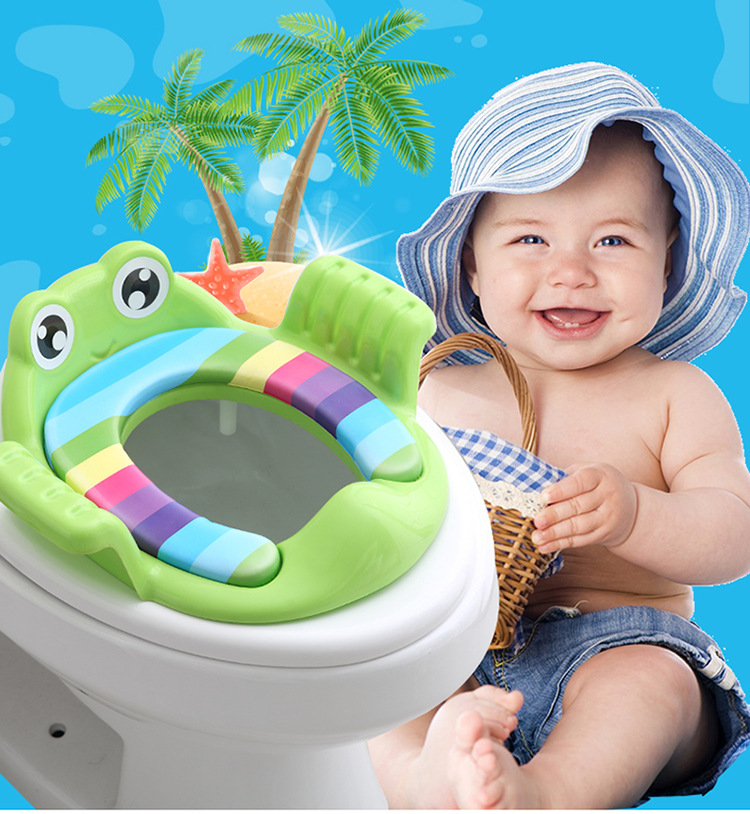 Children's Auxiliary Toilet Children Toilet Seat Male and Female Baby Toilet Ring Soft Cushion Baby Commode Thickened