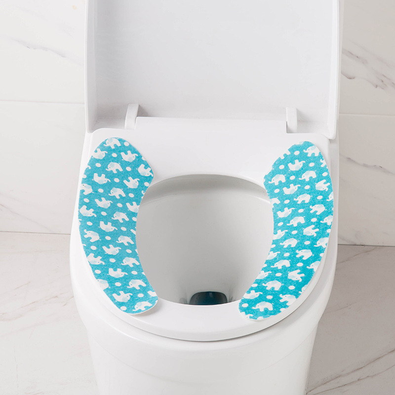 Stick Toilet Cushion Sticker Electrostatic Adsorption Seamless Household Happy Day Toilet Seat Cover Thin Toilet Seat Toilet Mat