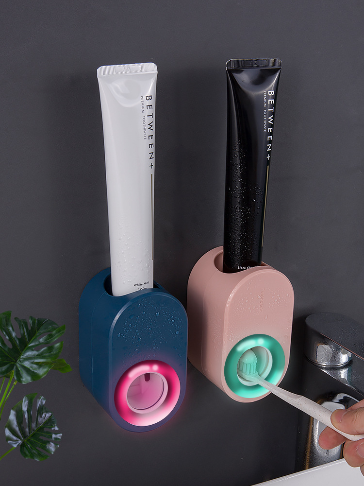 Automatic Toothpaste Squeeze Set Wall-Mounted Punch-Free Toothpaste Toothbrush Rack Toothpaste Tooth Glass