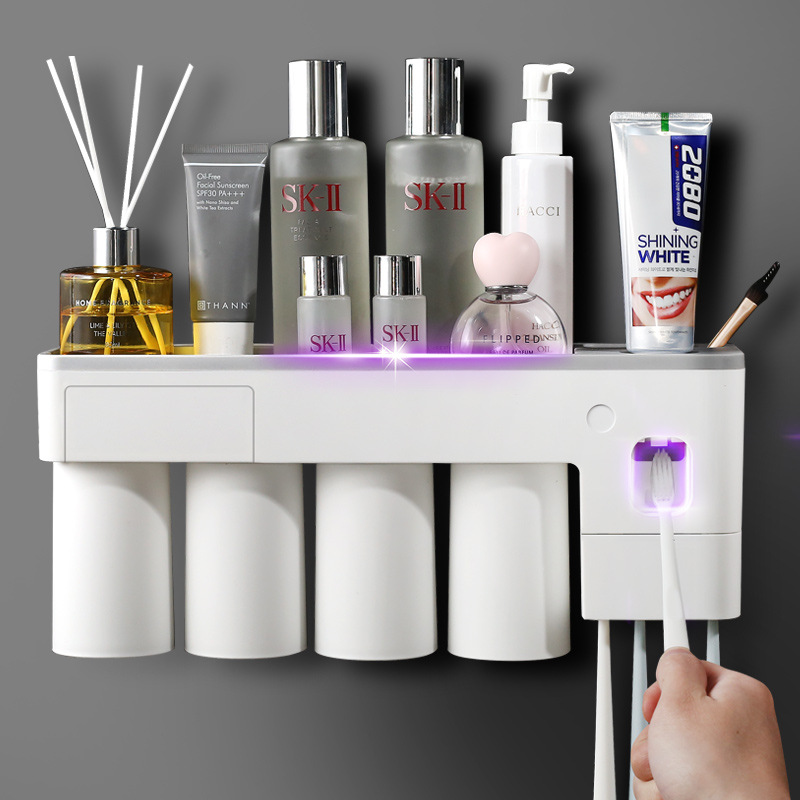 Factory Wholesale Toothbrush Rack Tooth Cup Gargle Cup Multifunctional Toilet No Punching Tooth Glass