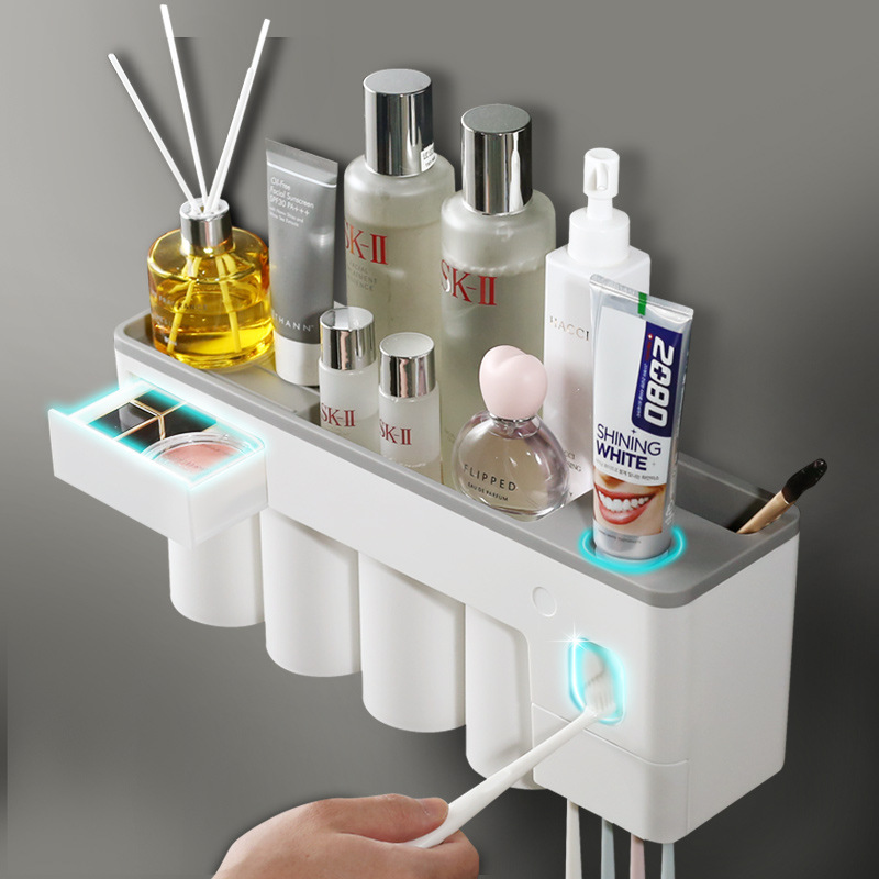 Factory Wholesale Toothbrush Rack Tooth Cup Gargle Cup Multifunctional Toilet No Punching Tooth Glass