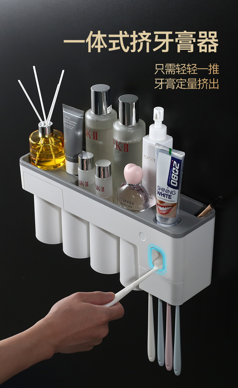 Factory Wholesale Toothbrush Rack Tooth Cup Gargle Cup Multifunctional Toilet No Punching Tooth Glass Factory Wholesale Toothbrush Rack Tooth Cup Gargle Cup Multifunctional Toilet No Punching Tooth Glass