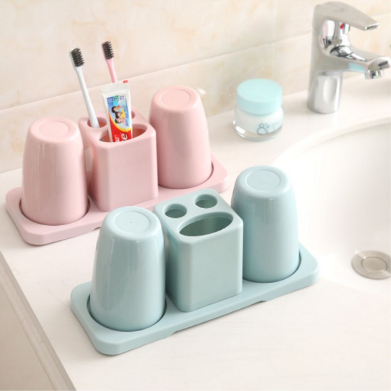 Creative Toothbrush Holder Washing Set Double Gargle Cup Toothbrush Stand Couple Tooth Glass
