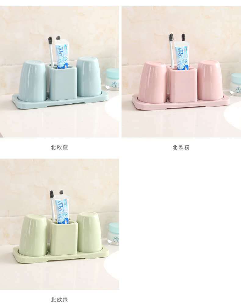 Creative Toothbrush Holder Washing Set Double Gargle Cup Toothbrush Stand Couple Tooth Glass