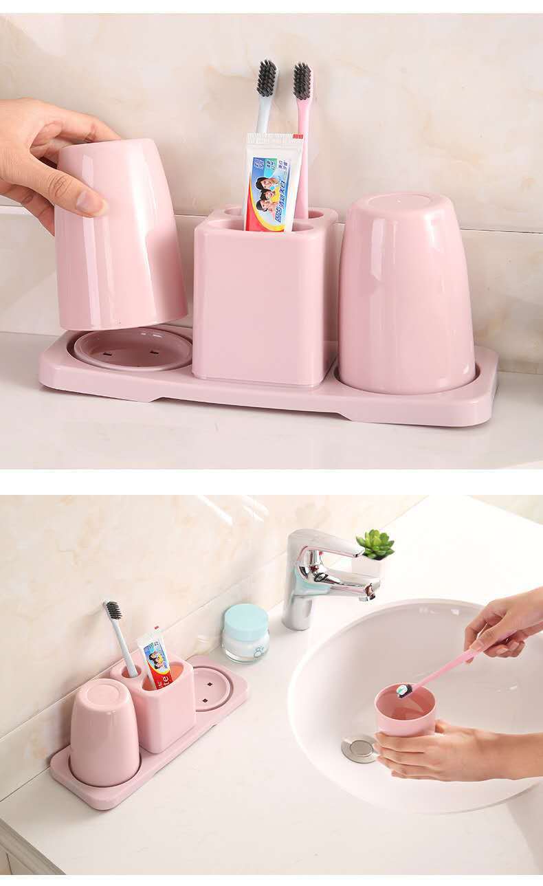 Creative Toothbrush Holder Washing Set Double Gargle Cup Toothbrush Stand Couple Tooth Glass