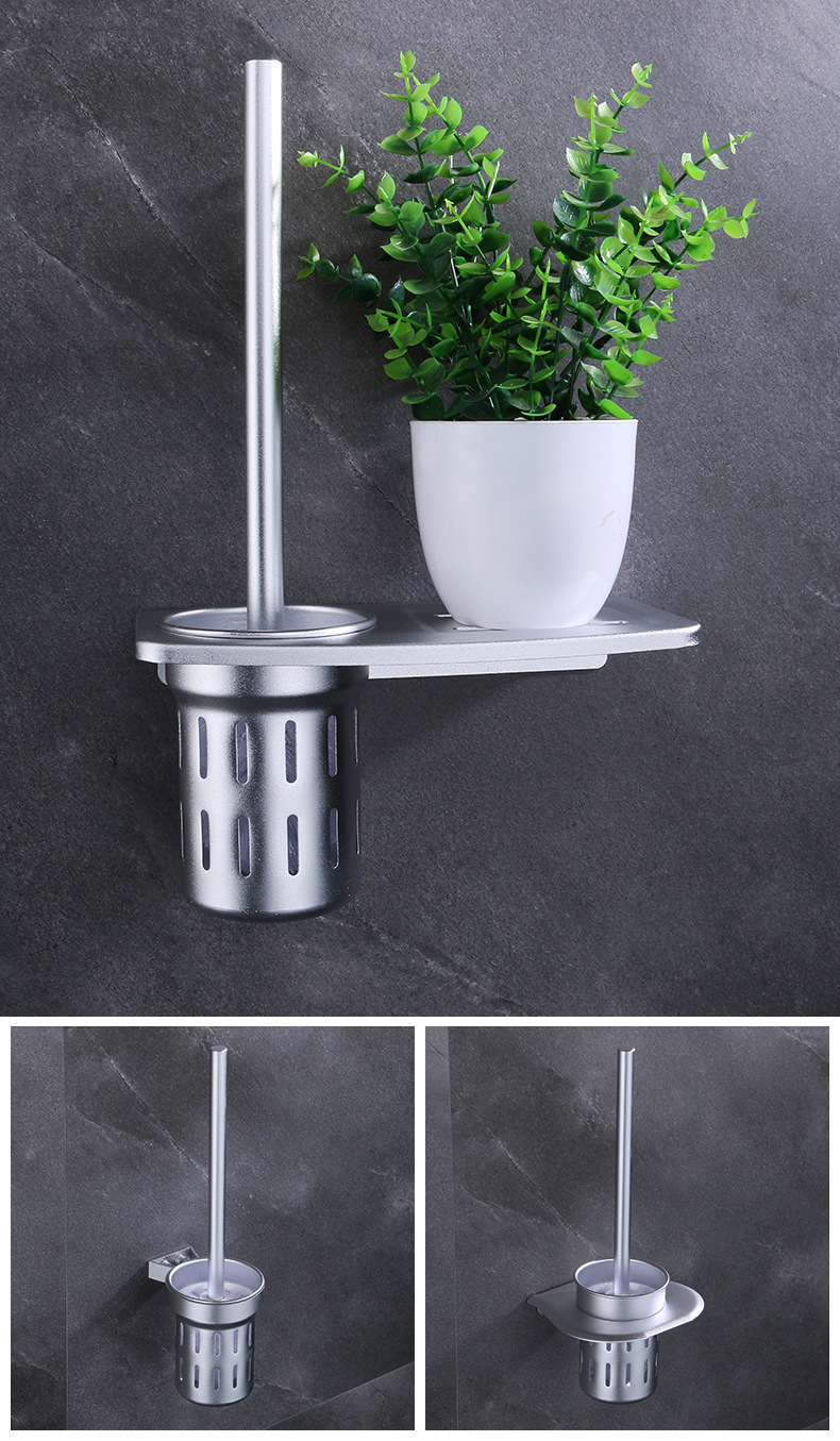 Factory Wholesale Alumimum Toilet Brush Holder Hole-Free Toilet Toilet Cup Toilet Brush Tray Storage Rack Factory Wholesale Alumimum Toilet Brush Holder Hole-Free Toilet Toilet Cup Toilet Brush Tray Storage Rack