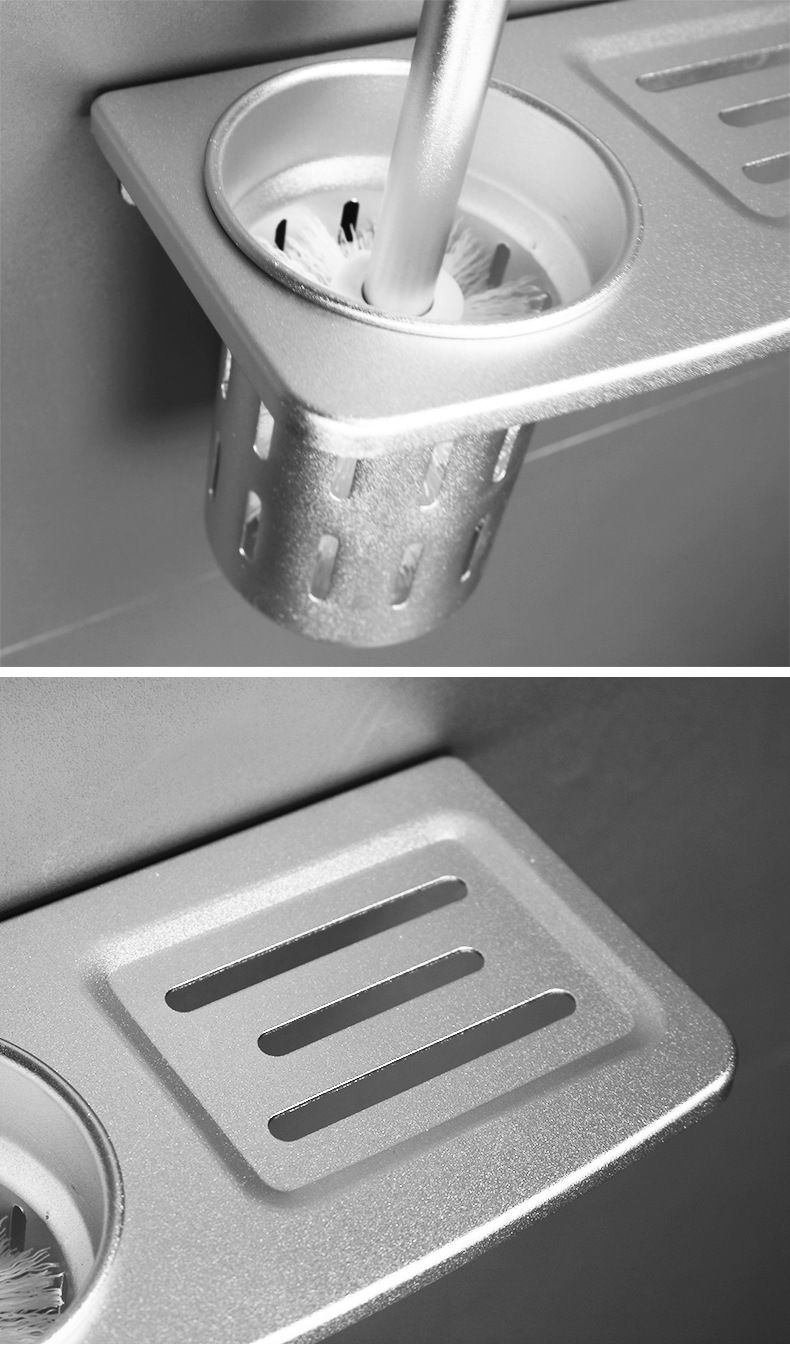 Factory Wholesale Alumimum Toilet Brush Holder Hole-Free Toilet Toilet Cup Toilet Brush Tray Storage Rack Factory Wholesale Alumimum Toilet Brush Holder Hole-Free Toilet Toilet Cup Toilet Brush Tray Storage Rack