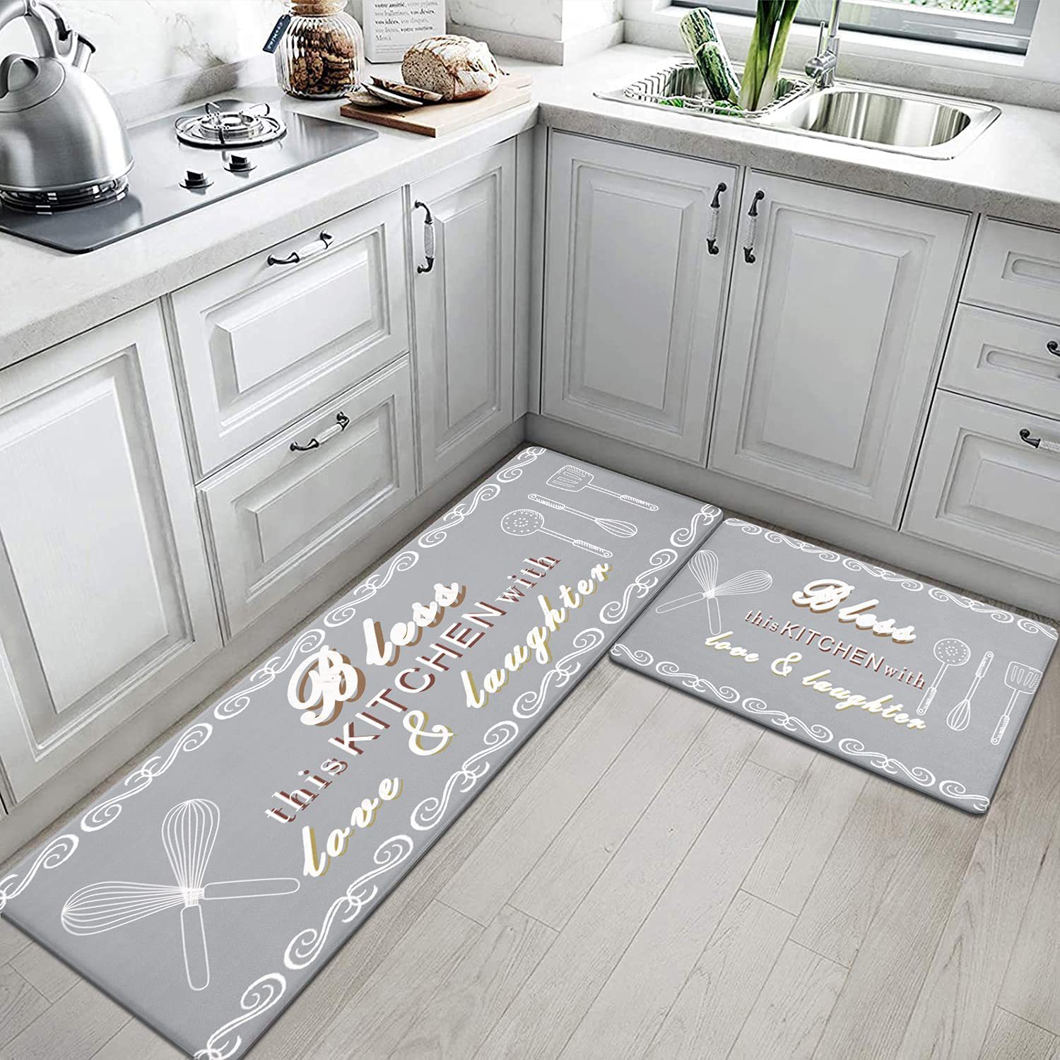 Cross-Border Kitchen Floor Mat Thickened PVC Leather Carpet Non-Slip Mat Scratch-Resistant Scrub-Resistant Thickened Anti-Fatigue Foot Mat