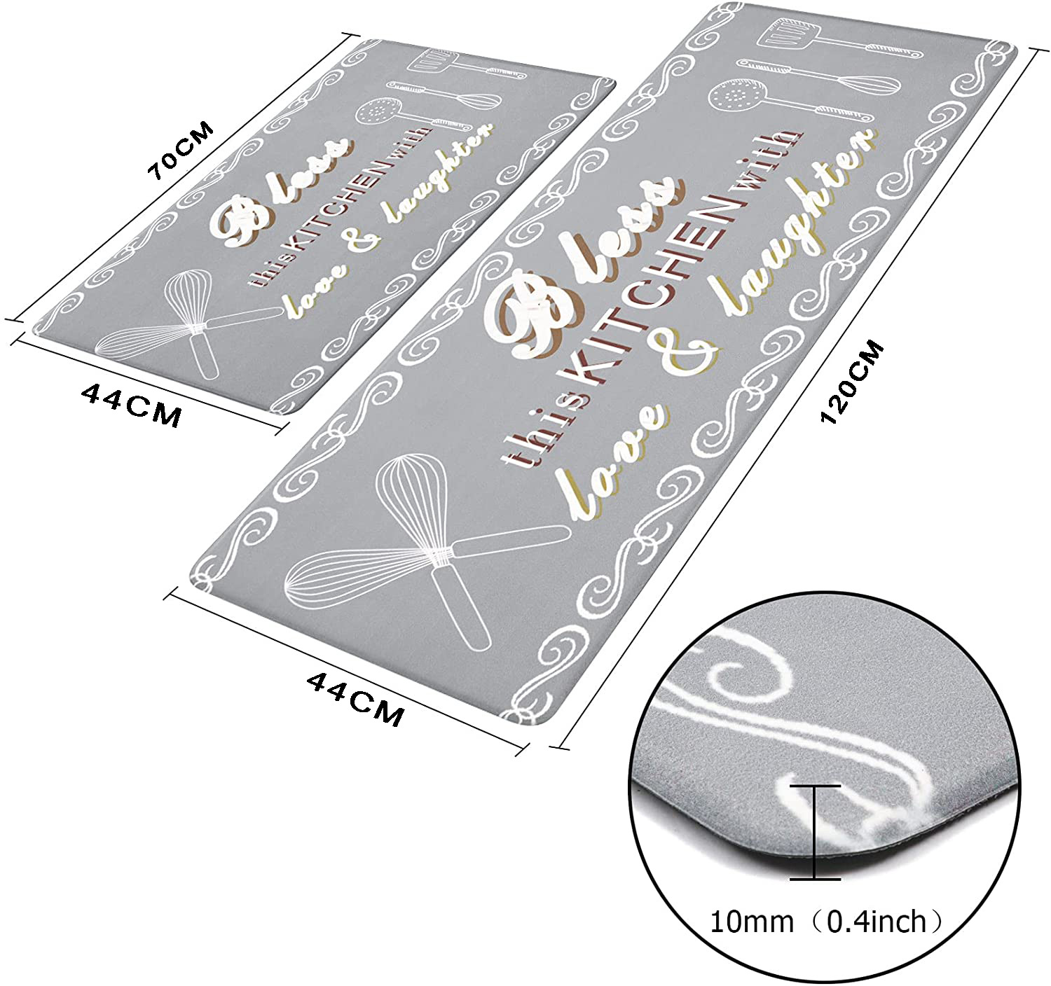 Cross-Border Kitchen Floor Mat Thickened PVC Leather Carpet Non-Slip Mat Scratch-Resistant Scrub-Resistant Thickened Anti-Fatigue Foot Mat
