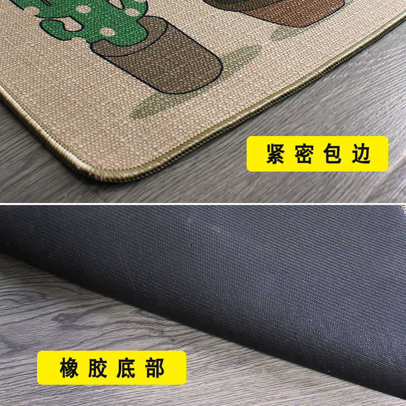 Cross-border manufacturers wholesale natural rubber linen floor mat carpet non-slip mat bathroom door mat kitchen customized