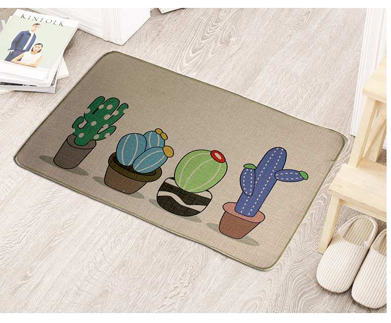 Cross-border manufacturers wholesale natural rubber linen floor mat carpet non-slip mat bathroom door mat kitchen customized Cross-border manufacturers wholesale natural rubber linen floor mat carpet non-slip mat bathroom door mat kitchen customized
