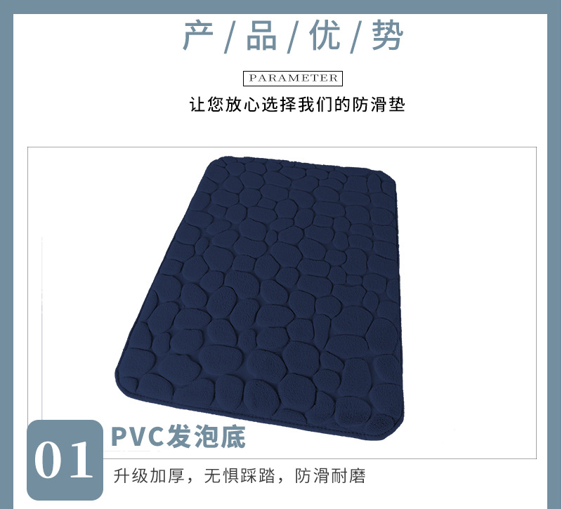 Stone embossed memory cotton non-slip mat kitchen floor mat water absorption oil-proof carpet floor mat non-slip mat floor mat Stone embossed memory cotton non-slip mat kitchen floor mat water absorption oil-proof carpet floor mat non-slip mat floor mat