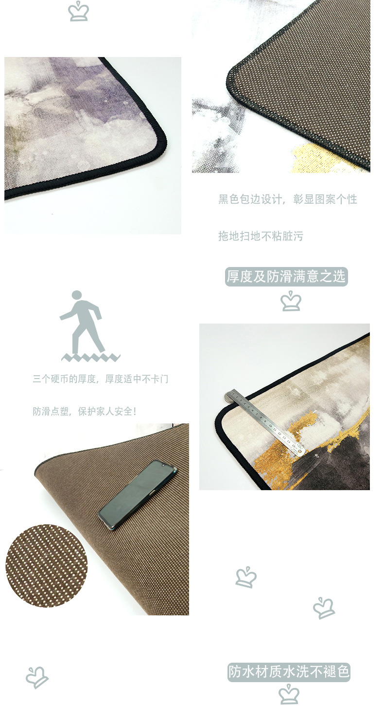 Cross-Border Hot Selling Nordic Style Floor Mat Living Room Coffee Table Sofa Home Soft Decoration Floor Mat Bedroom Entrance Non-Slip Mat