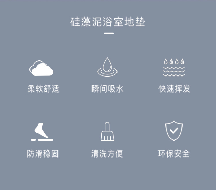 Soft Diatom Mud Absorbent Pad Mat Toilet Bathroom Entrance Non-Slip Mat Light Luxury Household Quick-Drying Bathroom Mats