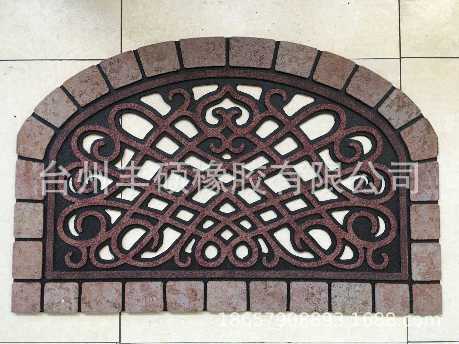 European-Style Rubber Flocking Door Mat Villa Floor Mat Hallway Door Mat Plastic Door Earth Removing Mat Household Non-Slip Mat