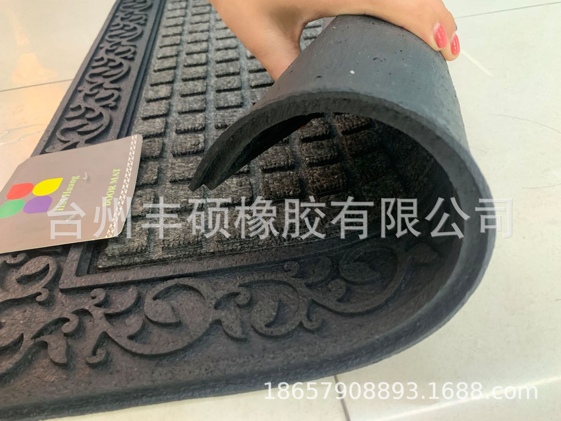 European-Style Rubber Flocking Door Mat Villa Floor Mat Hallway Door Mat Plastic Door Earth Removing Mat Household Non-Slip Mat