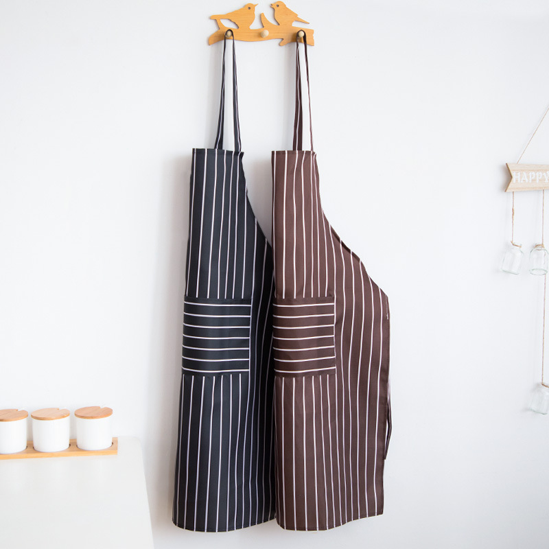 Kitchen Apron Korean version of Cooking Fashion oil-proof stripe tank top for Adult work Overalls