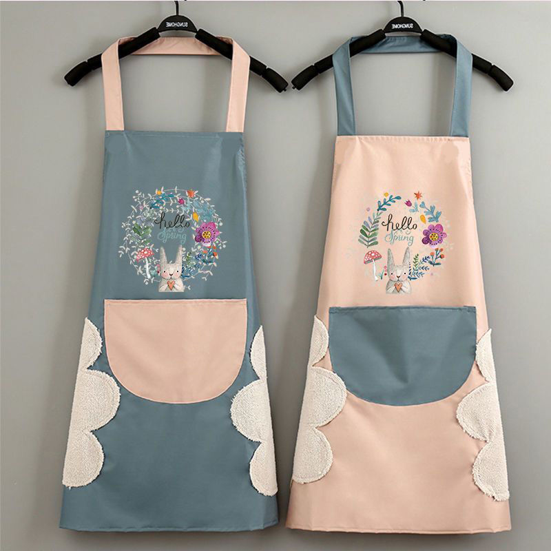 Household Apron Waterproof and Oil-Proof Fashion Women&#039;s Kitchen Internet Celebrity Work Korean Style Cute Cooking Adult Customization