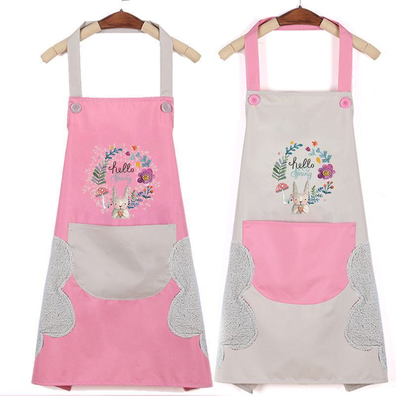 Household Apron Waterproof and Oil-Proof Fashion Women's Kitchen Internet Celebrity Work Korean Style Cute Cooking Adult Customization