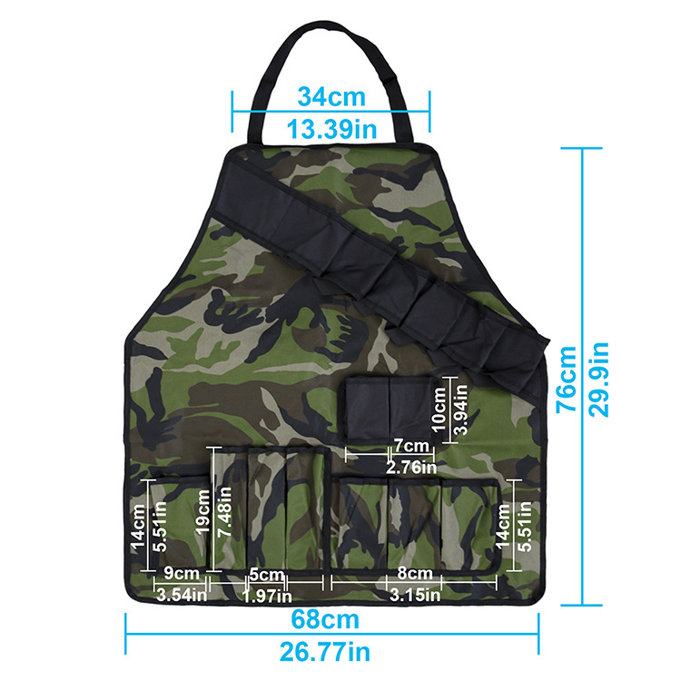 One Product Dropshipping Foreign Trade  Camouflage Tool Apron Barbecue Apron Picnic Apron BBQ