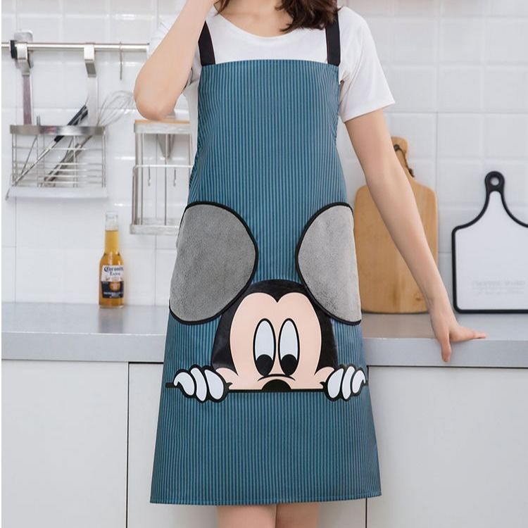 Erasable Hand Apron Female Cute Fashion Waterproof Work Clothes Apron Japanese Kitchen Restaurant Cooking Oil-Proof Male Overclothes
