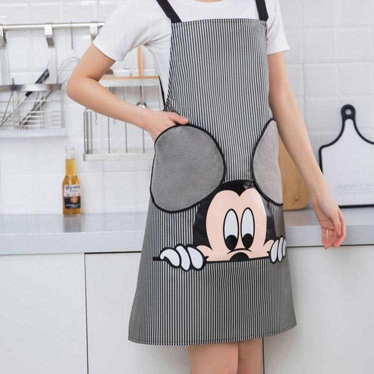 Erasable Hand Apron Female Cute Fashion Waterproof Work Clothes Apron Japanese Kitchen Restaurant Cooking Oil-Proof Male Overclothes