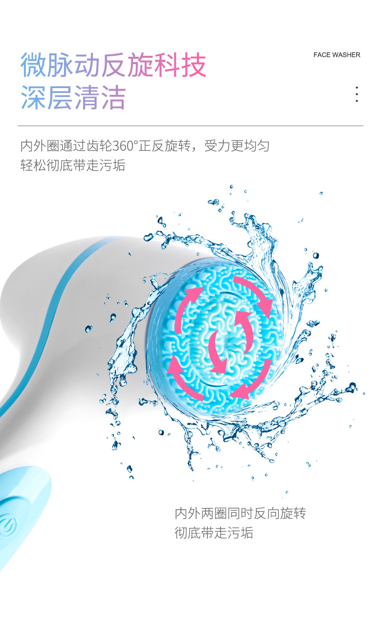 FS-Lycra Facial Cleansing Instrument Facial Cleaner Pore Cleaner Electric Clean Brush Blackhead USB Rechargeable Silicone FS-Lycra Facial Cleansing Instrument Facial Cleaner Pore Cleaner Electric Clean Brush Blackhead USB Rechargeable Silicone