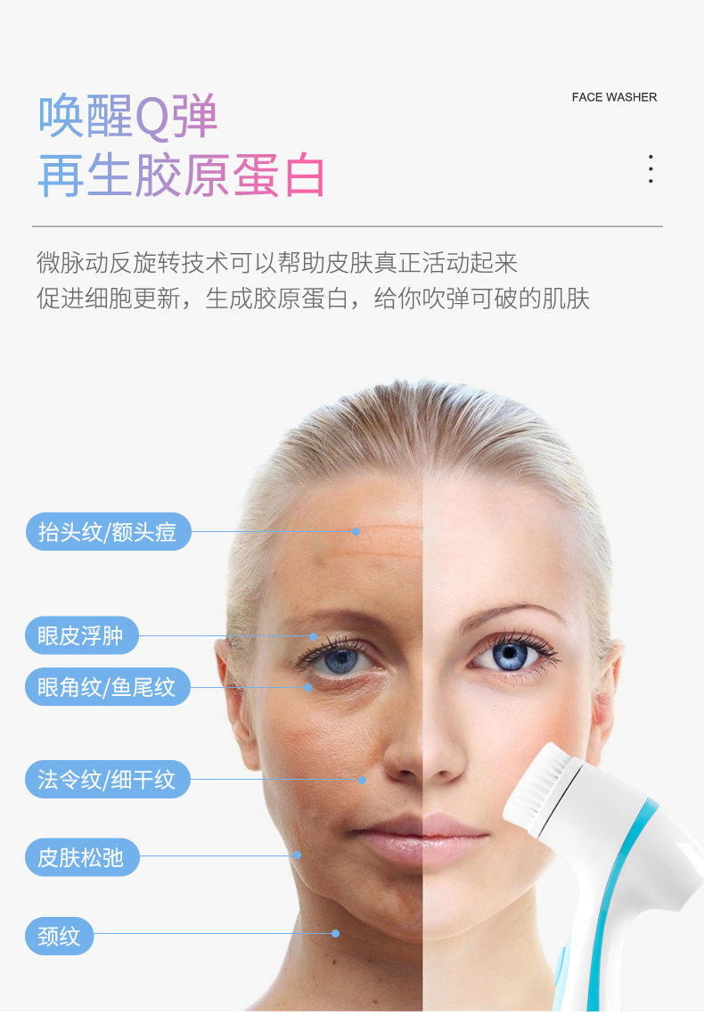 FS-Lycra Facial Cleansing Instrument Facial Cleaner Pore Cleaner Electric Clean Brush Blackhead USB Rechargeable Silicone FS-Lycra Facial Cleansing Instrument Facial Cleaner Pore Cleaner Electric Clean Brush Blackhead USB Rechargeable Silicone