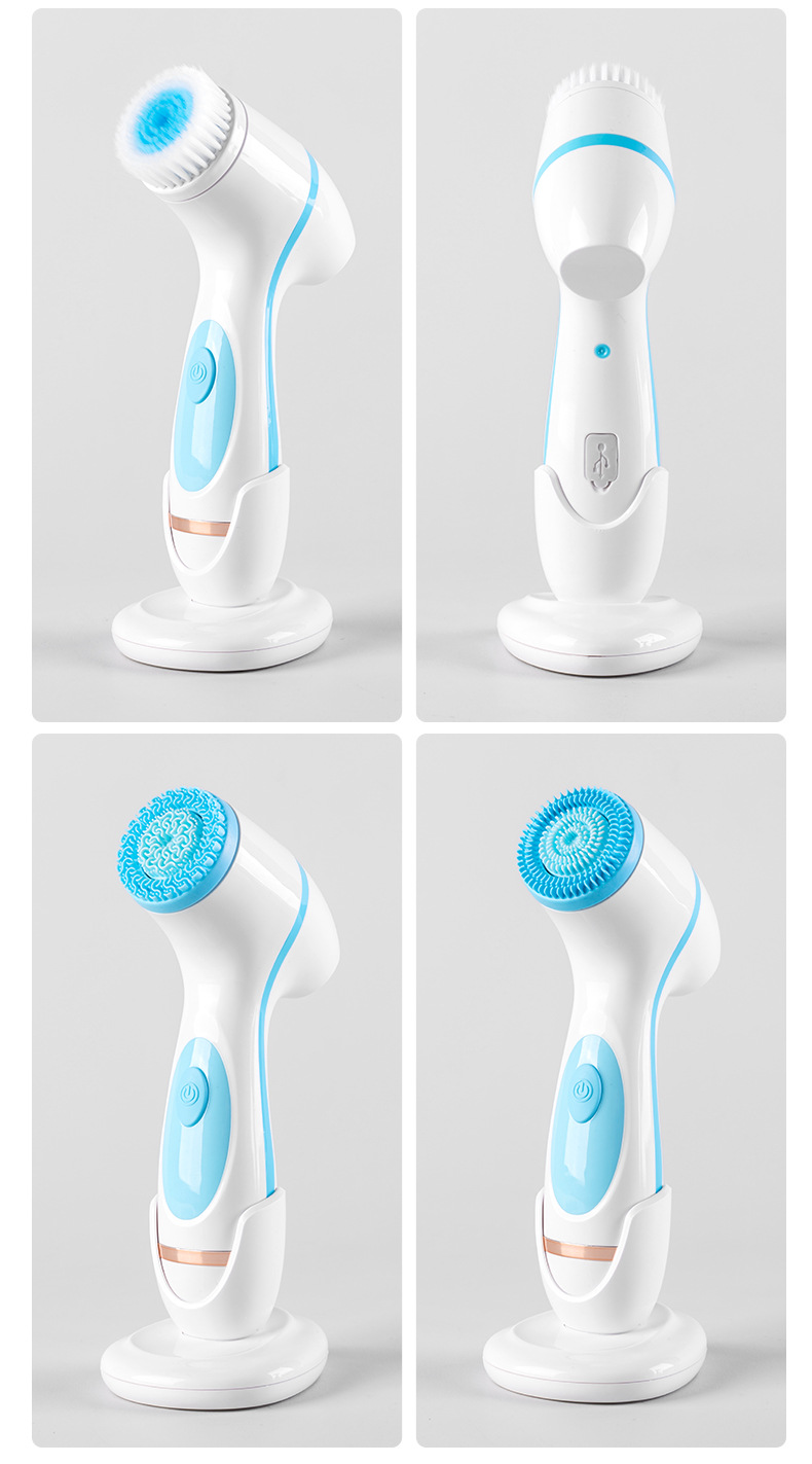 FS-Lycra Facial Cleansing Instrument Facial Cleaner Pore Cleaner Electric Clean Brush Blackhead USB Rechargeable Silicone FS-Lycra Facial Cleansing Instrument Facial Cleaner Pore Cleaner Electric Clean Brush Blackhead USB Rechargeable Silicone