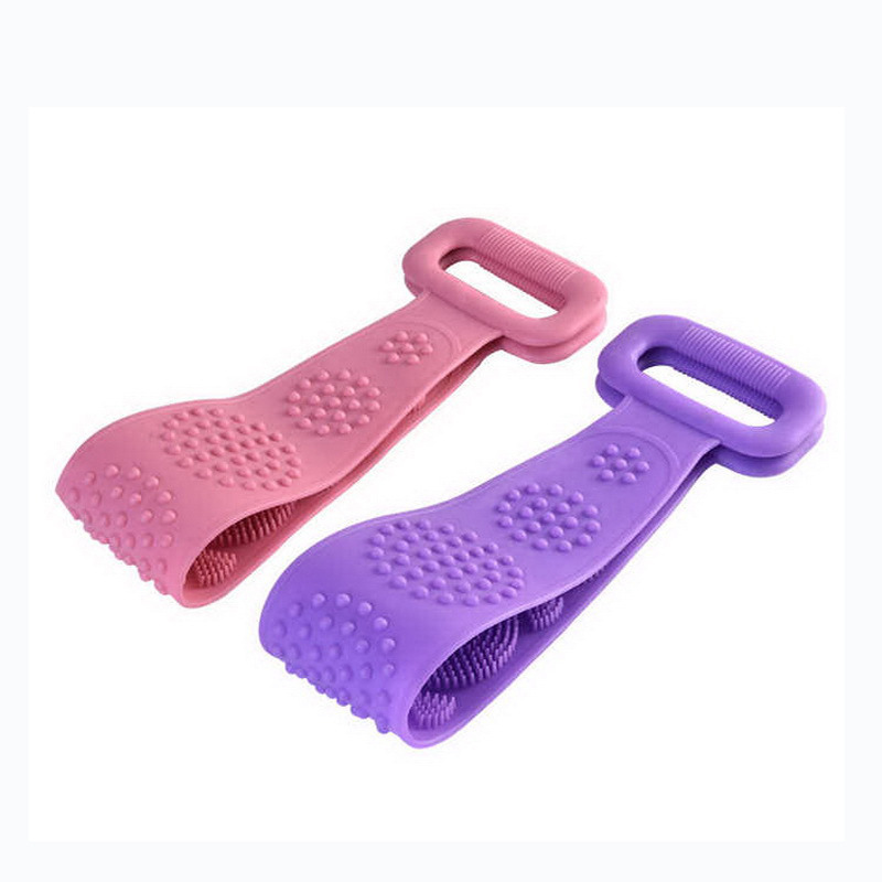 Bath Gadget Silicone Bath Towel Yellow Background with Florals Massage Bath Brush Easy to Clean Back Rubbings Strip Factory Wholesale