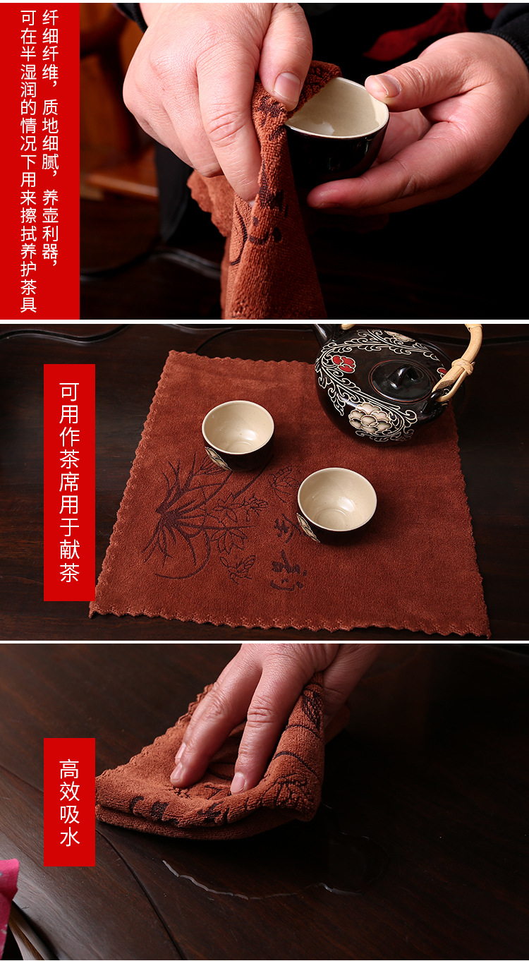 Tea Towel Microfiber Printing Stall Foreign Trade Square Towel Kitchen Clean Water Absorption Rag Extra Thick Tea Towel Tea Towel Customization