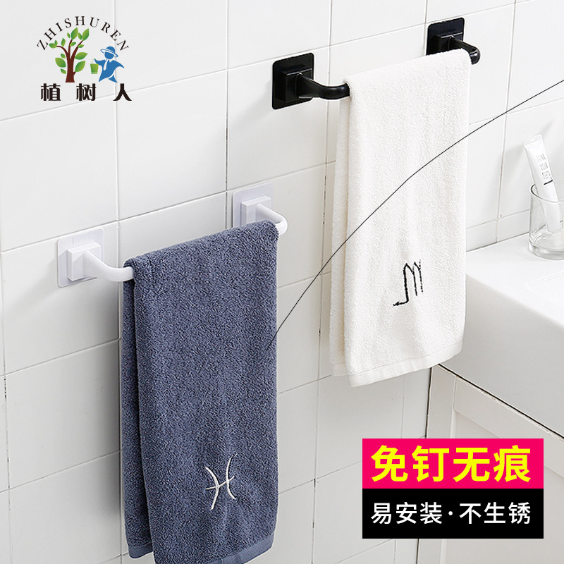Non-punch towel rack toilet rack bathroom toilet rack towel rod sucker hook kitchen cloth rack