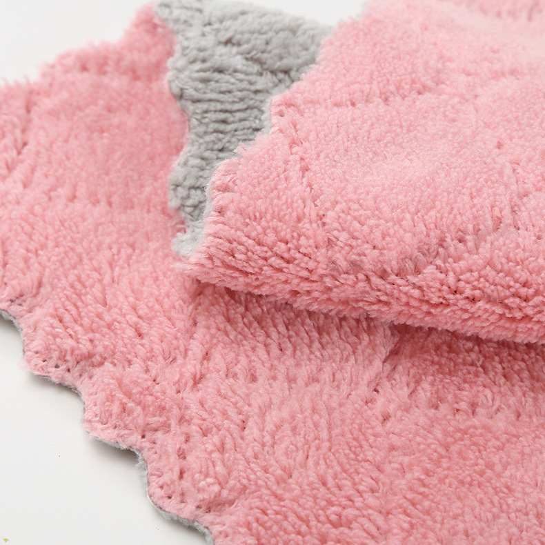 Scouring Pad Household Coral Fleece Absorbent Non-Stick Oil Lazy Rag Dishcloth Cleaning Kitchen Supplies Bowl Brush Towel