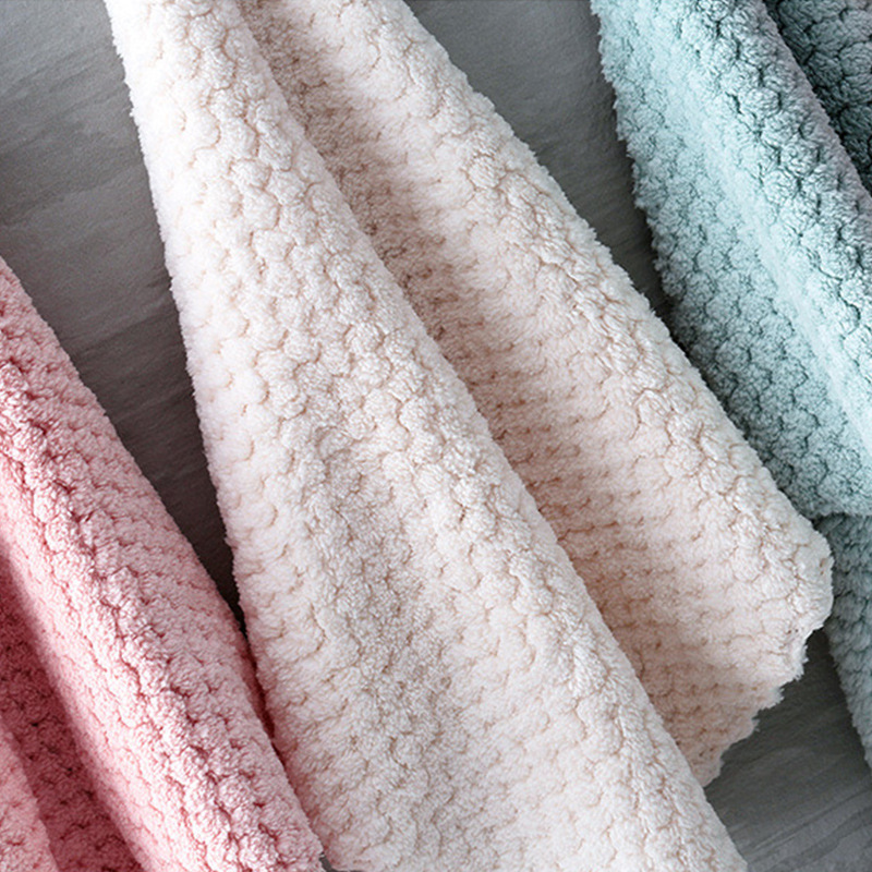 Scouring Pad Household Coral Fleece Absorbent Non-Stick Oil Lazy Rag Dishcloth Cleaning Kitchen Supplies Bowl Brush Towel