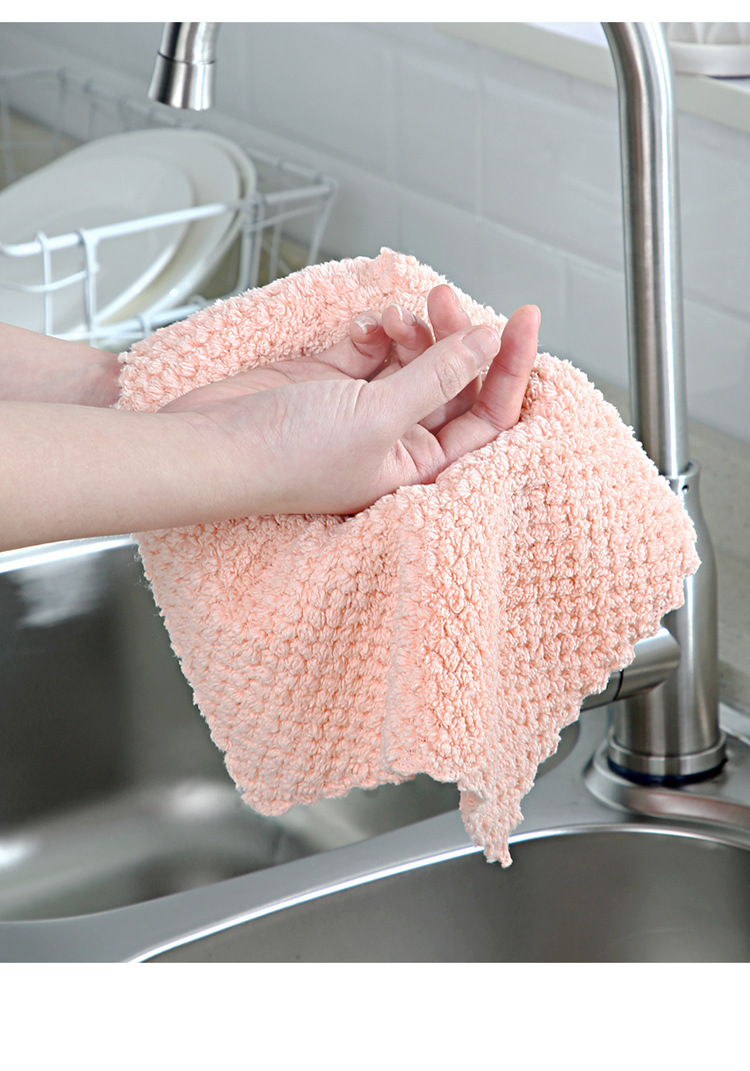 A single set of coral velvet dishcloth kitchen absorbent household not easy to drop hair thickening hand towel A single set of coral velvet dishcloth kitchen absorbent household not easy to drop hair thickening hand towel