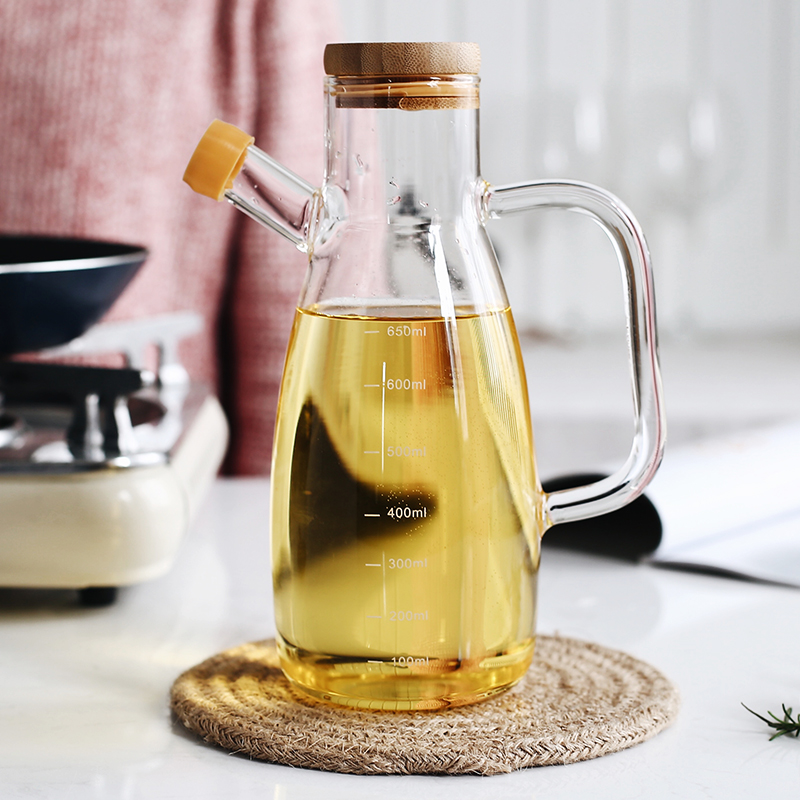 Borosilicate Heat-Resistant Glass Oiler Kitchen Supplies Seasoning Bottle Bottles for Soy Sauce and Vinegar Oil Bottle Oversized Leak-Proof Oil Bottle