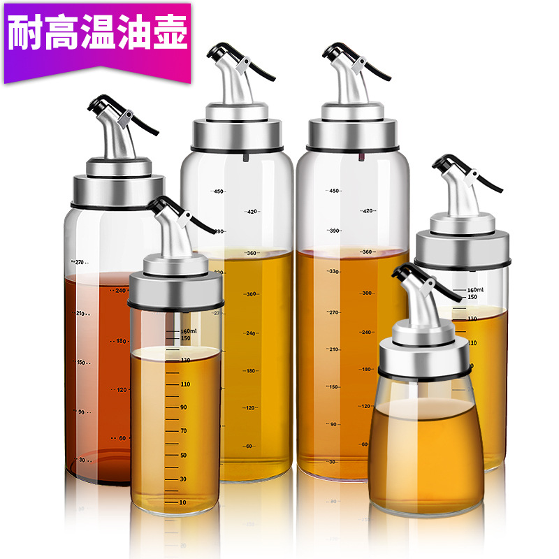 Oil Pot Oil Bottle Glass Seasoning Box Seasoning Bottle Seasoning Containers Kitchen Supplies OilControl Metering Seal