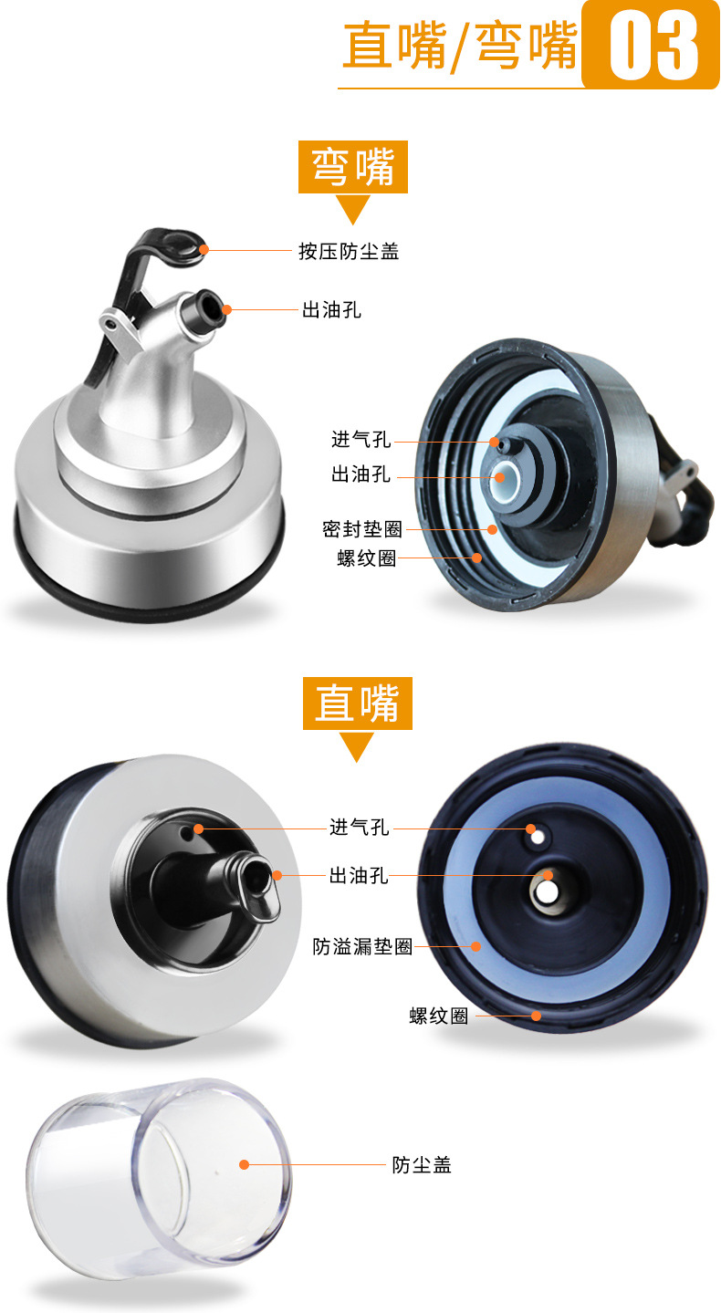 Oil Pot Oil Bottle Glass Seasoning Box Seasoning Bottle Seasoning Containers Kitchen Supplies OilControl Metering Seal