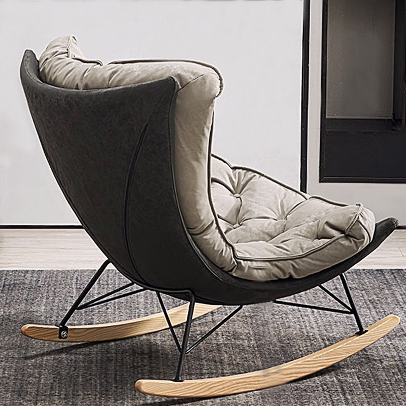 Faux Leather Light Luxury Rocking Chair Balcony Leisure Lying Quality Lazy Internet Celebrity Living Room Multi-Color Lazy Sofa