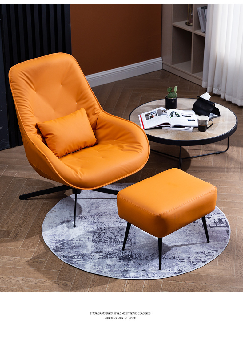 Nordic Lazy Sofa Single-Seat Sofa Chair Small Apartment Living Room Lazy Bone Chair Seats Bedroom Balcony Leisure Armchair