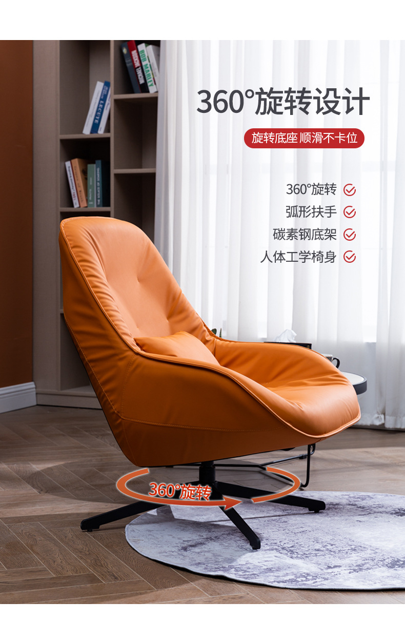 Nordic Lazy Sofa Single-Seat Sofa Chair Small Apartment Living Room Lazy Bone Chair Seats Bedroom Balcony Leisure Armchair