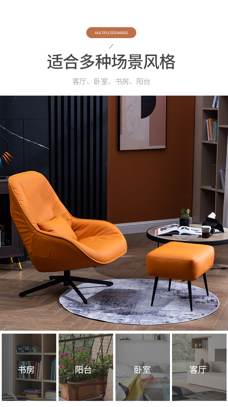 Nordic Lazy Sofa Single-Seat Sofa Chair Small Apartment Living Room Lazy Bone Chair Seats Bedroom Balcony Leisure Armchair