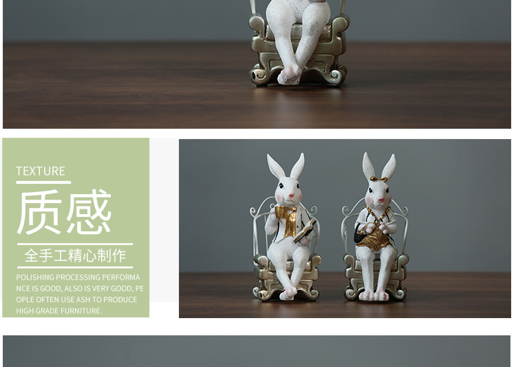 Nordic resin home decorative arts and crafts decoration, lovely rabbit display a gift of zakka garden decorative wine cabinet Nordic resin home decorative arts and crafts decoration, lovely rabbit display a gift of zakka garden decorative wine cabinet