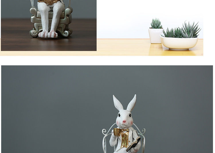Nordic resin home decorative arts and crafts decoration, lovely rabbit display a gift of zakka garden decorative wine cabinet Nordic resin home decorative arts and crafts decoration, lovely rabbit display a gift of zakka garden decorative wine cabinet