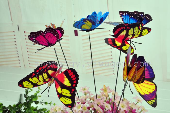 【 9 double - layer butterfly vase insert 】 the new 2014 imitation butterfly decorative arts and crafts wholesale sales refrigerator paste